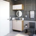 Ver imagem 1 de Conjunto para Banheiro com Basculante Kappesberg Celeste 2 Peças Nogueira/branco 80cm