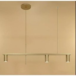 Pendente Moderno Minimalista Linear Tubular para 3 Dicroicas Dourado - 2