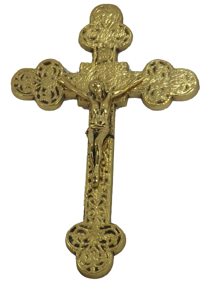 Crucifixo Trino de Parede em Latão 100% Reciclado SAT Dourado de Parede