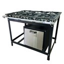 Ver imagem 1 de Fogão Baixa Pressão 6 Bocas Alcazon com Forno 75 Litros Tampa Inox Acz-005+aczf-003