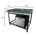 Ver imagem 4 de Fogão Baixa Pressão 6 Bocas Alcazon com Forno 75 Litros Tampa Inox Acz-005+aczf-003