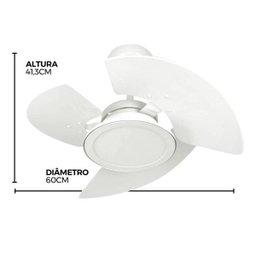 Ventilador de Teto LED Aventador 3 Pás MDF Tron Ventiladores 127V - 5