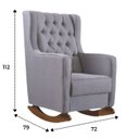 Ver imagem 6 de Kit Poltrona Amamentação Balanço e Puff Linho Quarto Bebê:cadeira Alta Linho Cinza