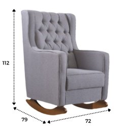Kit Poltrona Amamentação Balanço e Puff Linho Quarto Bebê:cadeira Alta Linho Cinza - 6