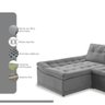 Sofá Milos Chaise e 4 Lugares 3,25m - 4