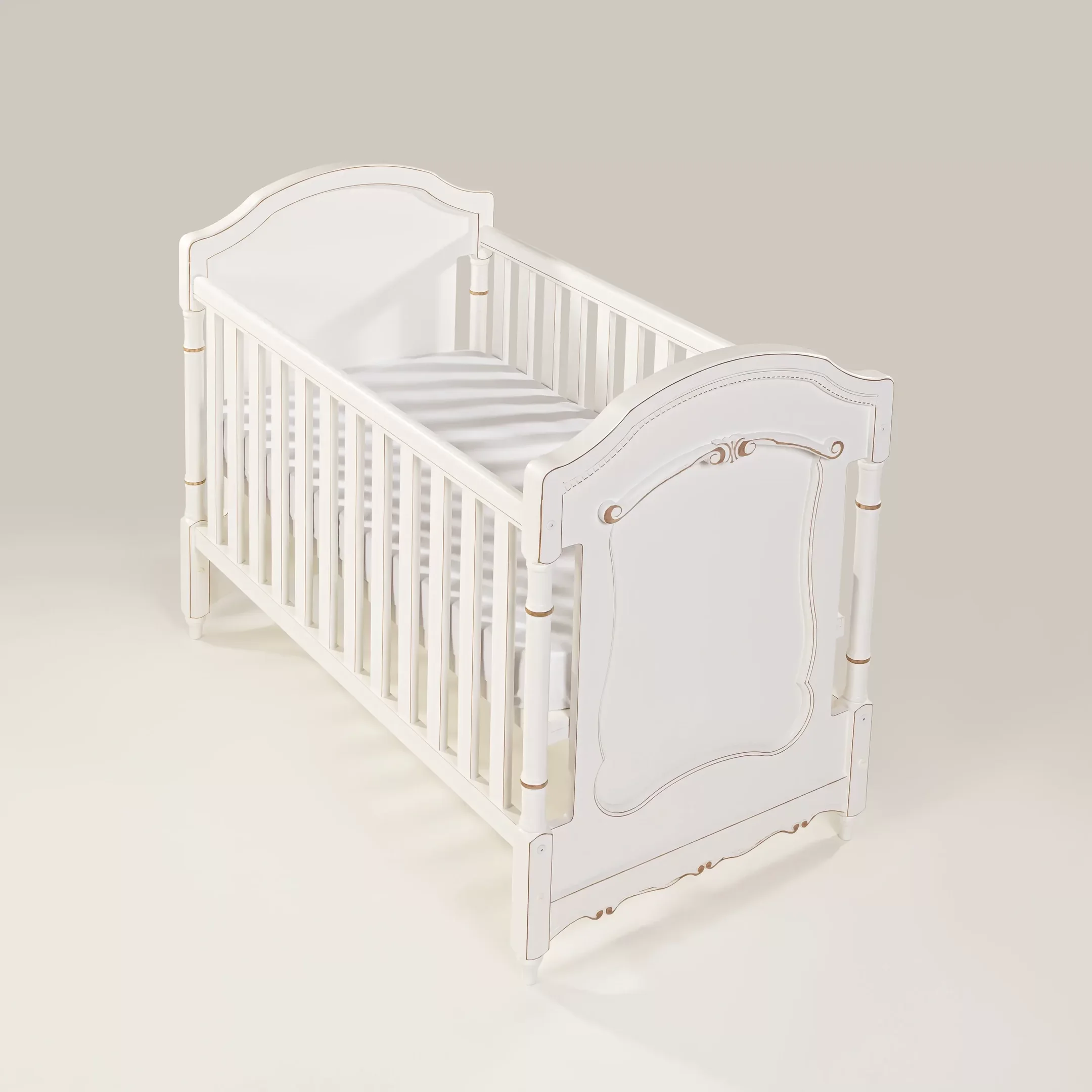 Berço Lilie Clássico | Americano 2 em 1 | Branco Provençal - 1