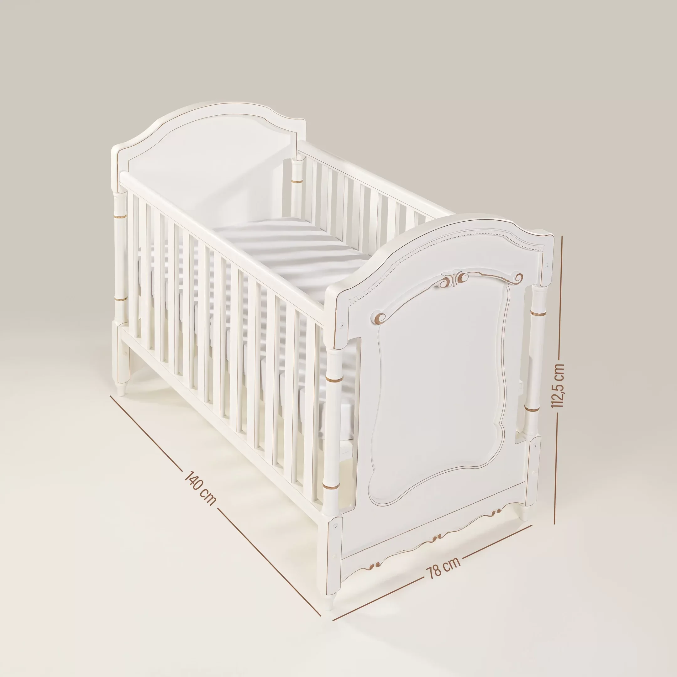 Berço Lilie Clássico | Americano 2 em 1 | Branco Provençal - 4