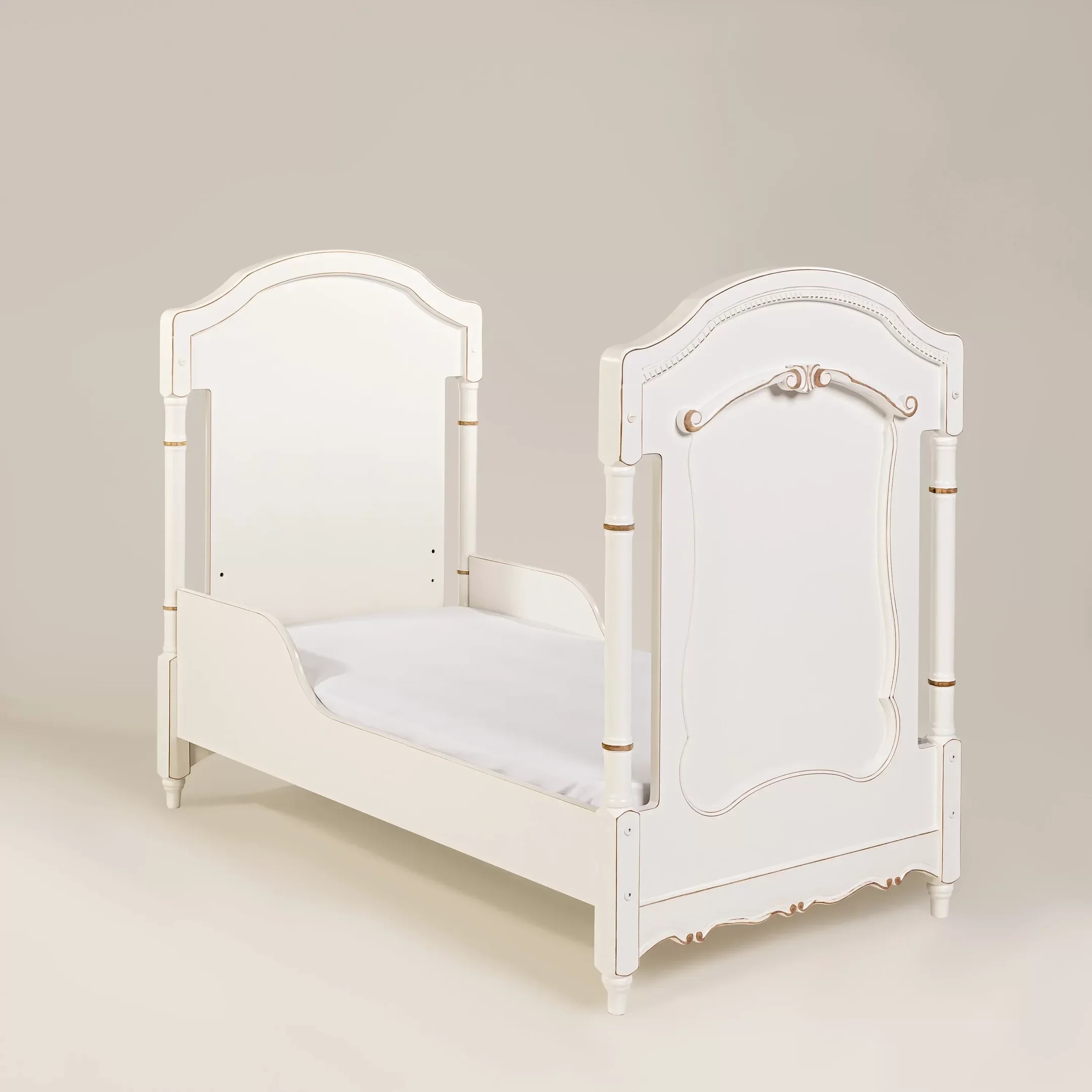 Berço Lilie Clássico | Americano 2 em 1 | Branco Provençal - 5