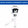 Botão Cromado de Privada Vaso Logasa - Facil Instalação Acionamento Simples - 2