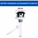 Ver imagem 2 de Botão Cromado de Privada Vaso Logasa - Facil Instalação Acionamento Simples