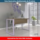 Ver imagem 2 de Mesa Escritório P25 Tub Pandin 170 Cm (larg) X 70 Cm (prof) Tampo Mdp Noce Pé Aço Tubular Lilás