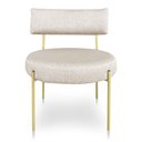 Ver imagem 3 de Kit 2 Poltronas Luxo Elora Linho Bege Pés de Ferro Dourado - Pallazio