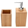 Kit Banheiro Lavabo Porta Sabonete Líquido 5 Peças em Bambu - 4