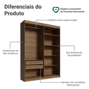 Ver imagem 4 de Guarda-Roupa Closet 2 Gavetas 121 cm Rustic Venus Madesa
