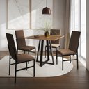 Ver imagem 1 de Conjunto de Jantar Mesa Mônaco Premium 90cm Imbuia com 4 Cadeiras Estofadas Marrom