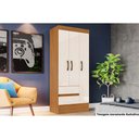 Ver imagem 1 de Guarda Roupa Casal 3 Portas e 2 Gavetas Briz Bs05 Nature/off White - Henn