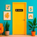 Ver imagem 4 de Placa Acrílica Sinalizadora de Banheiro Feminino Decorativa