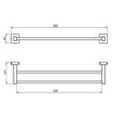 Ver imagem 2 de Porta Toalha Linear Duplo Cubit Preto Matte Meber