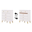 Ver imagem 5 de Cômoda para Quarto 91cm 5 Gavetas Gaby Flex Branco/camarim V02 - Mpozenato