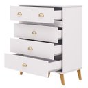Ver imagem 7 de Cômoda para Quarto 91cm 5 Gavetas Gaby Flex Branco/camarim V02 - Mpozenato