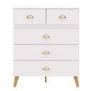 Ver imagem 6 de Cômoda para Quarto 91cm 5 Gavetas Gaby Flex Branco/camarim V02 - Mpozenato