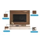Ver imagem 4 de Painel Home para TV até 65 Polegadas 171x181cm com 2 Portas Canelado Giges Espresso Móveis