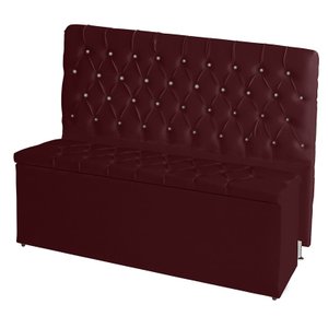 Kit Estrela Cabeceira de Cama Box Solteiro 90 cm + Calçadeira Baú Vermelho Vinho Dimazza Móveis Kit 