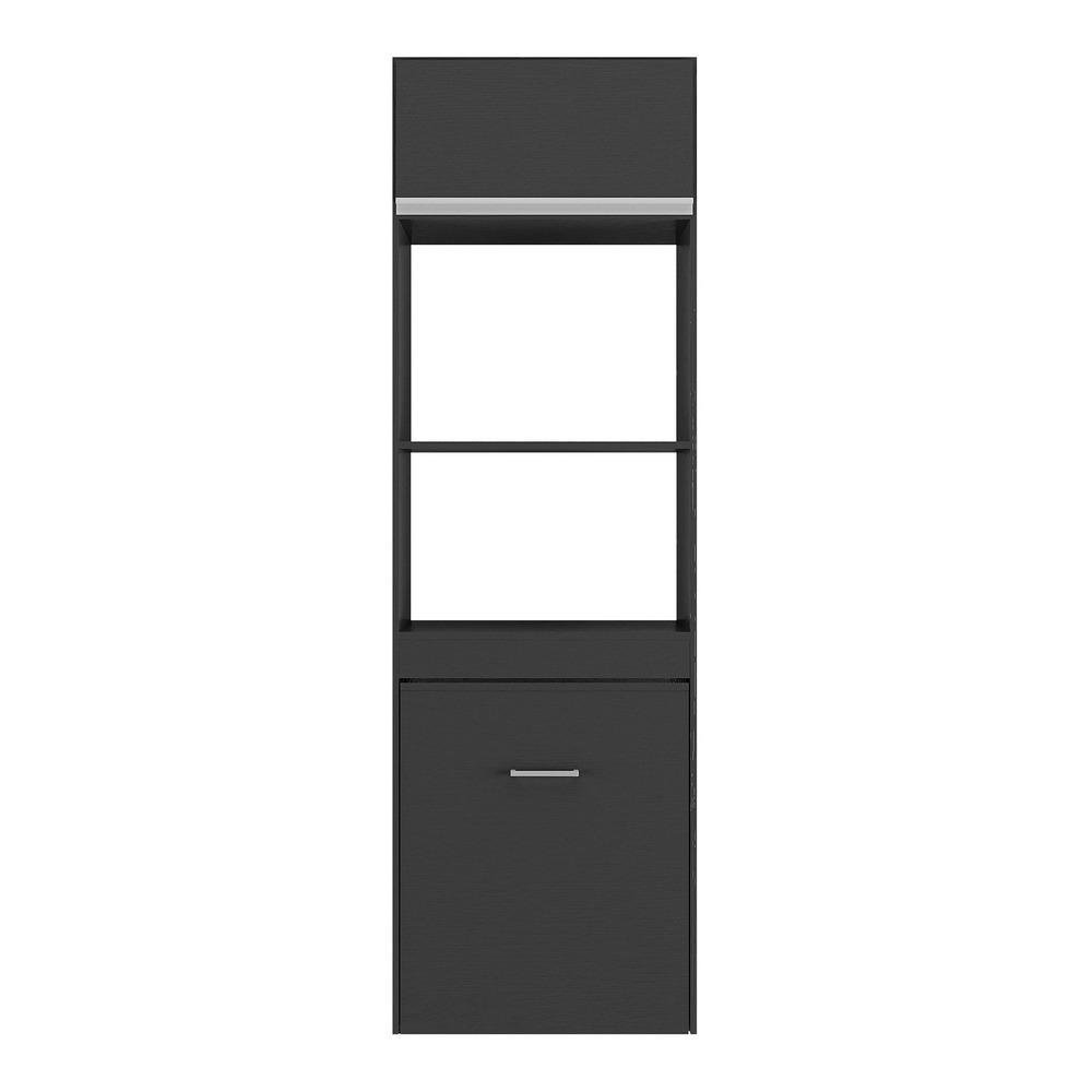 Paneleiro com Mesa Dobrável 1 Porta para Forno e Microondas Veneza Multimóveis V3709 Preto/Branco - 5