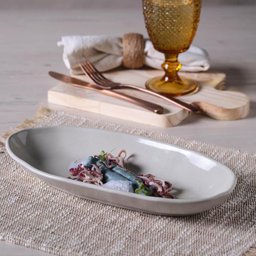CONJUNTO C/ 4 TRAVESSAS OVAL FUNDA GRANDE ORGÂNICO CLAY 32x16 cm - 4