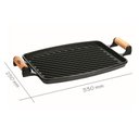 Ver imagem 2 de Chapa Grill Retangular Alça Madeira Panela Mineira 33x25cm