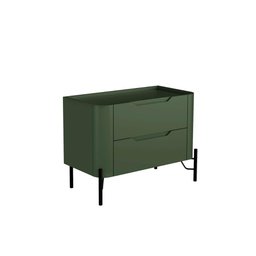 Mesa de Cabeceira 51cm com 2 Gavetas e Pés em Metal 100% MDF - 2