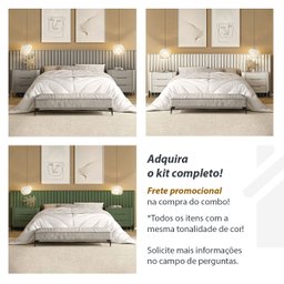 Mesa de Cabeceira 51cm com 2 Gavetas e Pés em Metal 100% MDF - 4