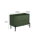 Ver imagem 3 de Mesa de Cabeceira 51cm com 2 Gavetas e Pés em Metal 100% MDF