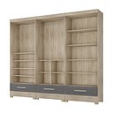 Ver imagem 3 de Closet Modulado Abel 3 Gavetas Carvalho/cinza - Moville