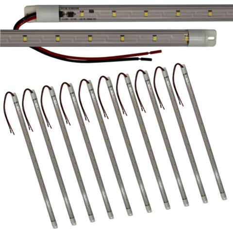 Kit 10 Peças Barra Led Régua Multiuso Freezer 7w Ip67 470mm:110v/branco Frio