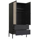 Ver imagem 5 de Guarda Roupa Solteiro 80cm com 2 Portas Arlo Nero Preto A10 - Mpozenato