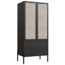 Ver imagem 1 de Guarda Roupa Solteiro 80cm com 2 Portas Arlo Nero Preto A10 - Mpozenato