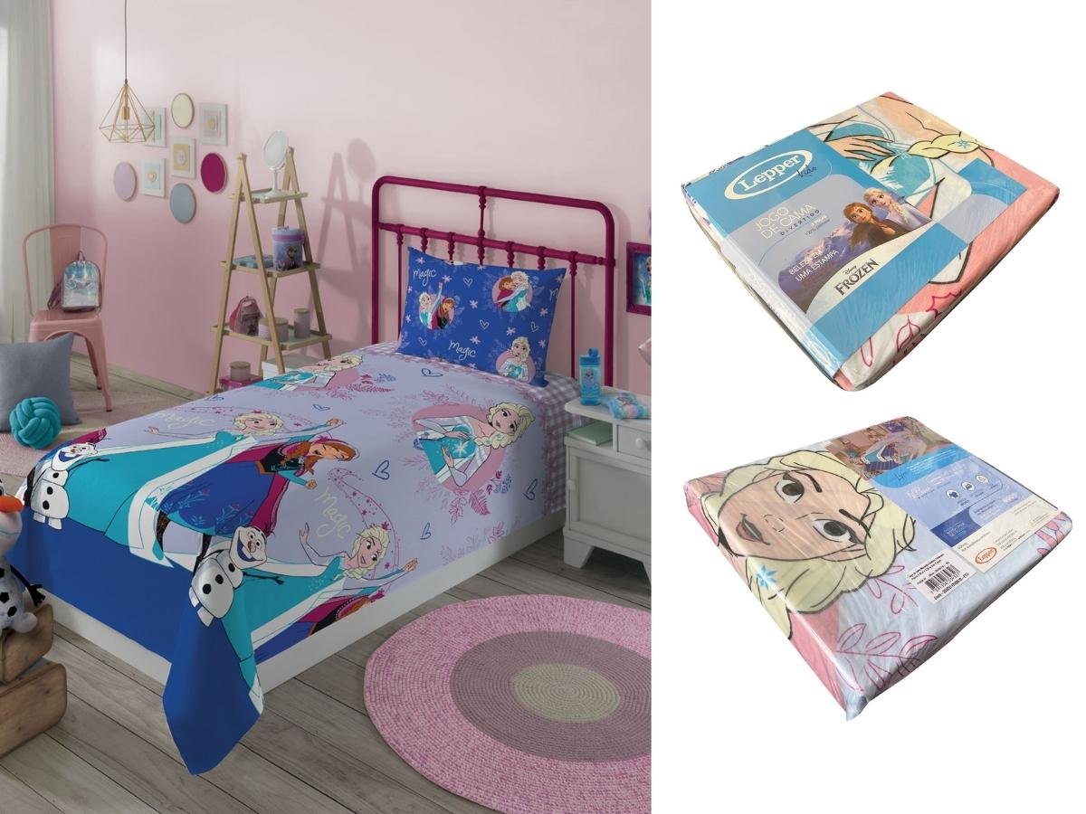 Jogo de Cama Infantil Lepper Frozen Solteiro 2 Peças Microfibra Lilás - 6