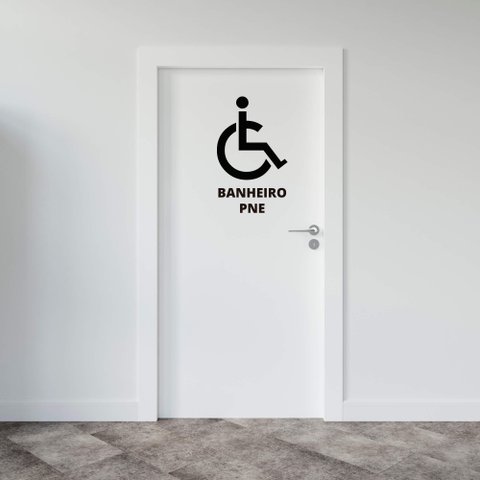 Adesivo de Porta Banheiro PNE Pessoas com Necessidades Especiais Sem Fundo Fácil Aplicação Kanto Sto