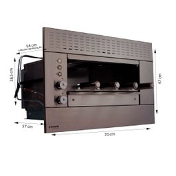 Churrasqueira de Embutir a Gás Gn 127v Inox 4 Espetos Painel Ventilado Suprema - 3