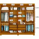 Ver imagem 6 de Conjunto Quarto de Casal Guarda-Roupa 8 Portas 4 Gavetas e Painel para TVs 43" Espresso Móveis