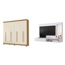 Ver imagem 1 de Conjunto Quarto de Casal Guarda-Roupa 8 Portas 4 Gavetas e Painel para TVs 43" Espresso Móveis