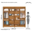 Ver imagem 5 de Conjunto Quarto de Casal Guarda-Roupa 8 Portas 4 Gavetas e Painel para TVs 43" Espresso Móveis