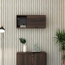 Ver imagem 4 de Armário Aéreo com Nicho e Porta Basculante 35x80x35cm Wlnp80 Nogal - Preto