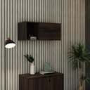 Ver imagem 2 de Armário Aéreo com Nicho e Porta Basculante 35x80x35cm Wlnp80 Nogal - Preto