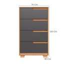 Ver imagem 3 de Guarda Roupa Casal Doble com Espelho 06 Portas e Cômoda Sole Flex Freijo Titanium - Móveis Albatroz