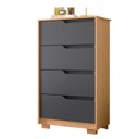 Ver imagem 5 de Guarda Roupa Casal Doble com Espelho 06 Portas e Cômoda Sole Flex Freijo Titanium - Móveis Albatroz