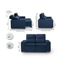 Ver imagem 3 de Sofá Modular 2 Lugares Marabá 150cm com Molas, Retrátil e Reclinável com Tecido Veludo Nobre Sofatec