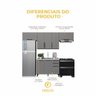 Cozinha Modulada Compacta Fidelitá Mônaco 4 Peças 280cm 8 Portas 2 Gavetas sem Tampo Chumbo/titâ - 5