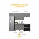 Ver imagem 5 de Armário de Cozinha Modulada Compacta Fidelitá Mônaco 4 Peças 280cm 7 Portas 3 Gavetas sem Tampo Chumbo/Titânio